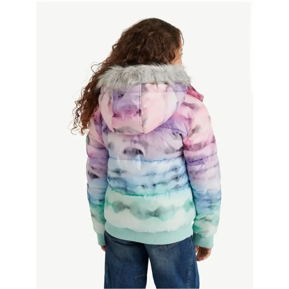 Girls Justice Matte Puffer Bomber Coat Size S